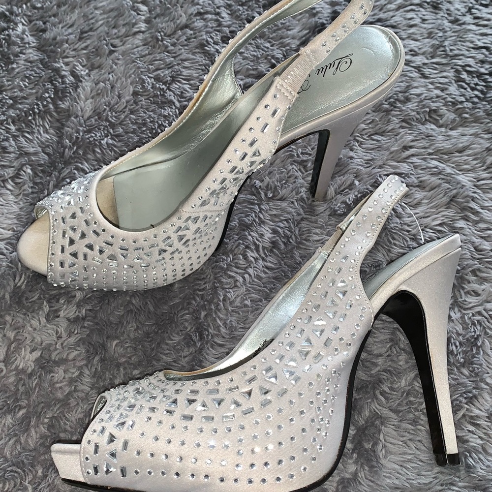 Silver Rhinestone Heels